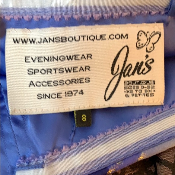 Blue & Gold Strapless Dress - Picture 8 of 8